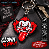 Scary Clown Keychain | Horror Clown Bag Charm | Creepy Halloween Keychain