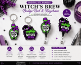 Witch’s Brew Halloween Badge Reel &amp; Keychain STL Bundle | Potion Bottle &amp; Cauldron 3D Print Designs