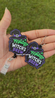 Witch’s Brew Cauldron Badge Reel + Keychain Set 🧙🏾‍♀️💚