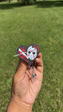 Bloody Heart Horror Mask Badge Reel + Keychain Set 🩸