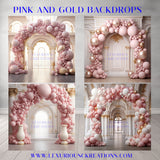 Pink And Gold Backdrops JPEG