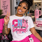 CNA Certified Nursing Assistant Shirt | Pink Blue CNA Tee | Bow Nursing Assistant Shirt | CNA Gift