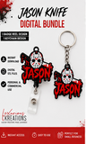 Horror Badge Reel Topper & Keychain STL Bundle | 5 Digital Designs