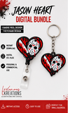 Horror Badge Reel Topper & Keychain STL Bundle | 5 Digital Designs