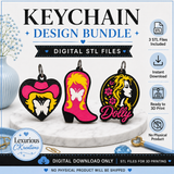 Country Glam 3-Piece Keychain Bundle | Digital STL Files | 3D Print Designs