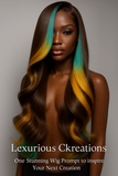 Wig Design Prompt Pack – “Turquoise & Golden Ombré” | 4 AI Images + Prompt