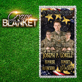 In Loving Memory Soldier Themed Grave Blanket